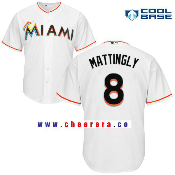 Don Mattingly Miami Marlins white Home jersey