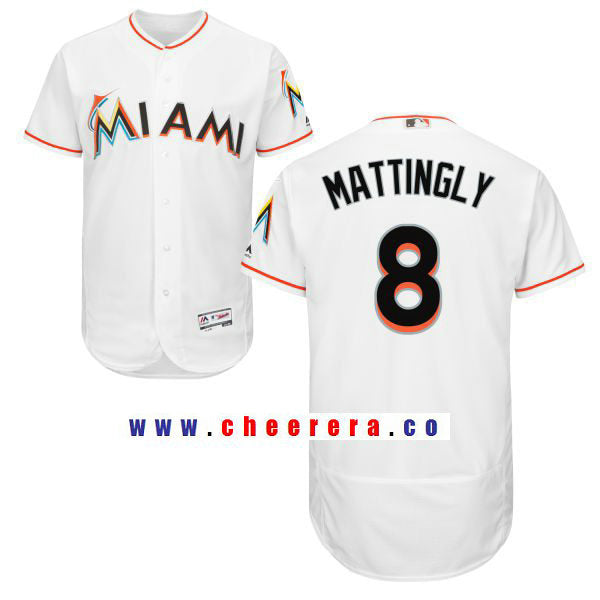 Don Mattingly Miami Marlins white Home jersey
