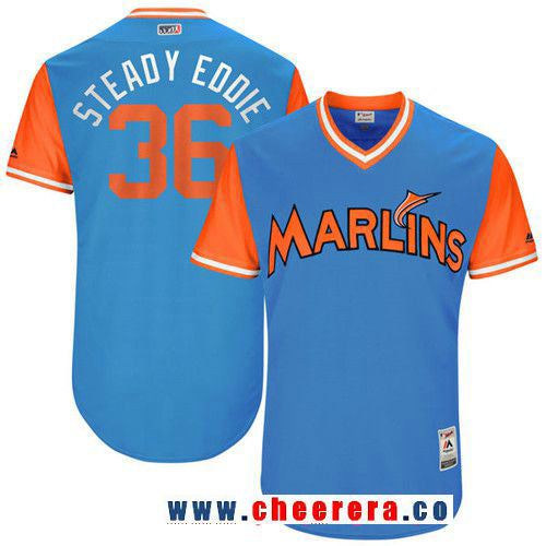 Edinson Volquez Miami Marlins blue jersey