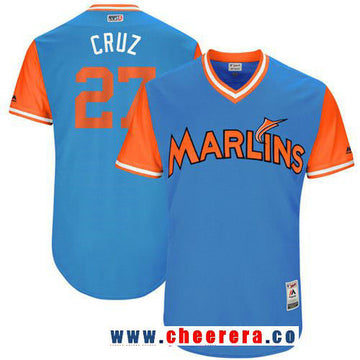 Giancarlo Stanton Miami Marlins blue jersey