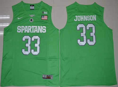 Magic Johnson Michigan State Spartans green Authentic jersey