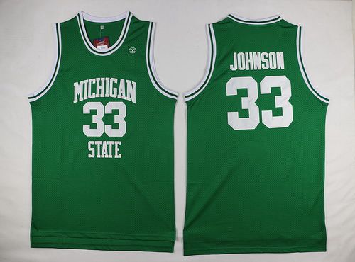 Magic Johnson Michigan State Spartans green jersey