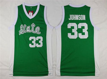 Magic Johnson Michigan State Spartans green jersey
