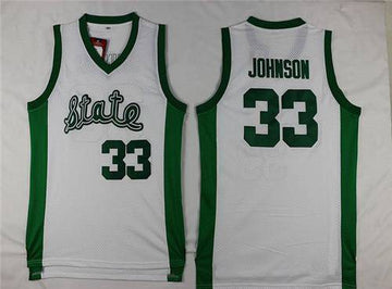 Magic Johnson Michigan State Spartans white jersey