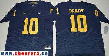 Tom Brady Michigan Wolverines navy Elite jersey