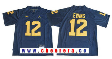 Chris Evans Michigan Wolverines navy jersey