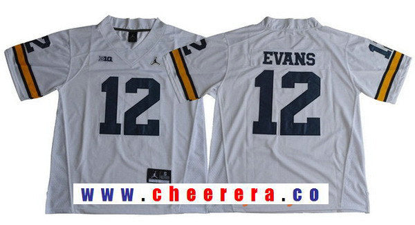 Chris Evans Michigan Wolverines white jersey