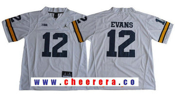 Chris Evans Michigan Wolverines white jersey