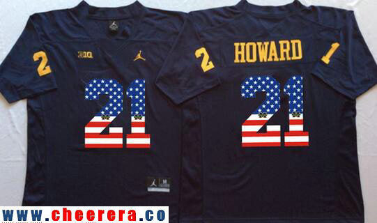 Desmond Howard Michigan Wolverines navy Fashion jersey