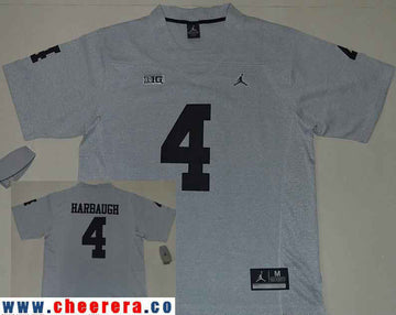 Jim Harbaugh Gridiron Michigan Wolverines gray Limited jersey
