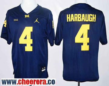 Jim Harbaugh Michigan Wolverines navy jersey