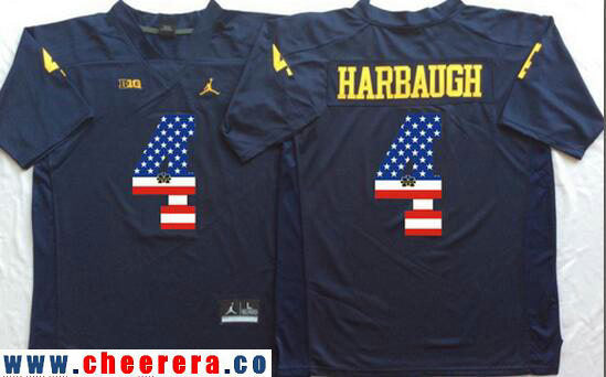 Jim Harbaugh Michigan Wolverines navy Fashion jersey