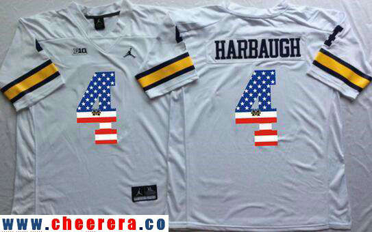 Jim Harbaugh Michigan Wolverines white Fashion jersey