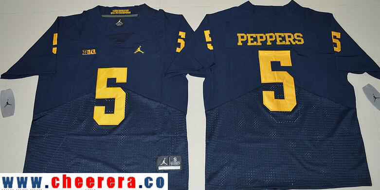 Jabrill Peppers Michigan Wolverines navy Elite jersey