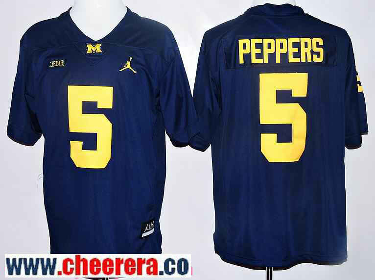 Jabrill Peppers Michigan Wolverines navy jersey