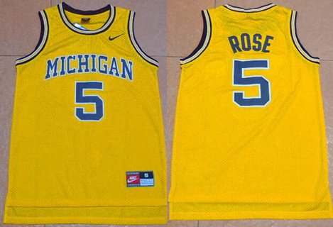 Jalen Rose Michigan Wolverines yellow jersey