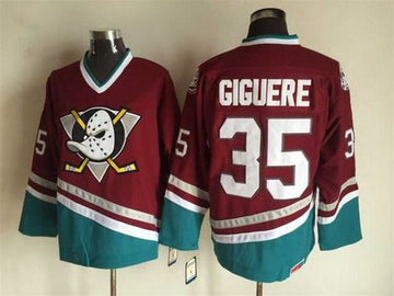 Jean-Sebastien Giguere Anaheim Ducks red Throwback jersey