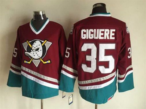 Jean-Sebastien Giguere Anaheim Ducks red Throwback jersey