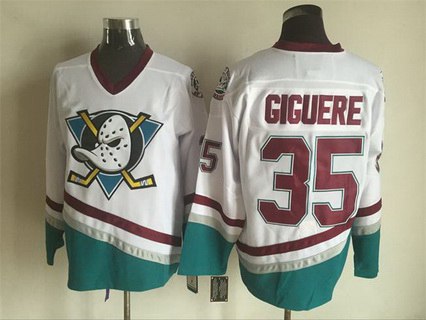 Jean-Sebastien Giguere Anaheim Ducks white Throwback jersey