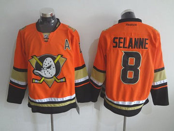 Teemu Reebok Anaheim Ducks orange Alternate jersey