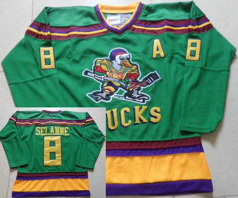 Teemu Selanne Anaheim Ducks green Throwback jersey