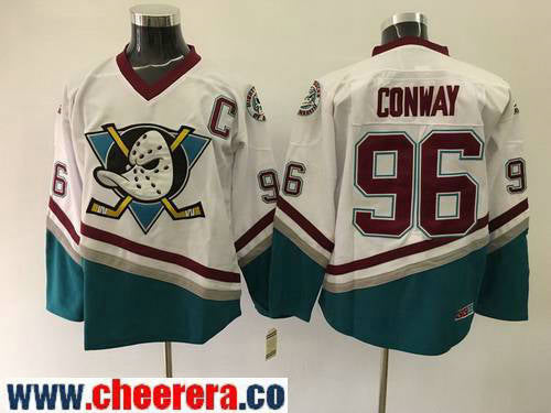 Charlie Conway Anaheim Ducks white Throwback jersey