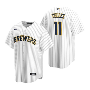Rowdy Tellez Milwaukee Brewers white jersey