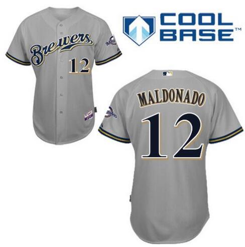 Martin Maldonado Milwaukee Brewers gray Road jersey