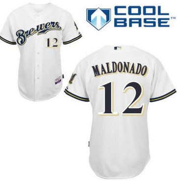 Martin Maldonado Milwaukee Brewers white Home jersey