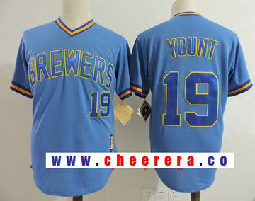 Robin Yount Milwaukee Brewers blue Throwback jersey