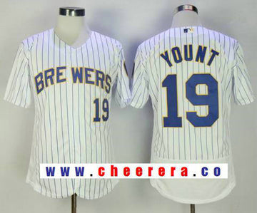 Robin Yount Milwaukee Brewers white jersey