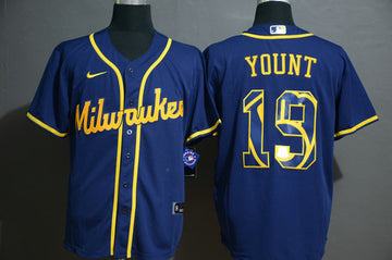 Robin Yount Milwaukee Brewers royal Fashion jersey