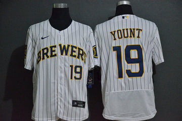 Robin Yount Milwaukee Brewers white jersey