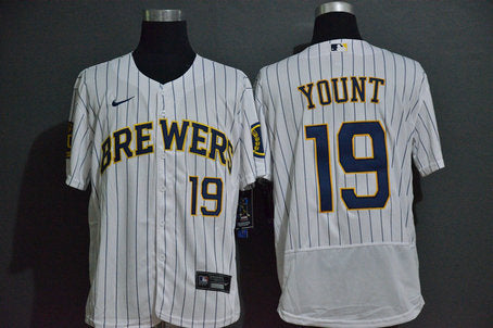 Robin Yount Milwaukee Brewers white jersey