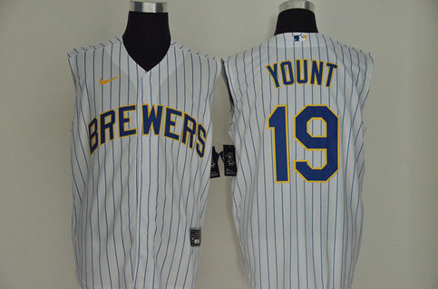 Robin Yount Milwaukee Brewers white jersey