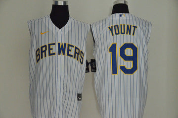 Robin Yount Milwaukee Brewers white jersey