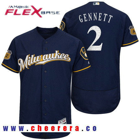 Scooter Gennett Milwaukee Brewers navy jersey