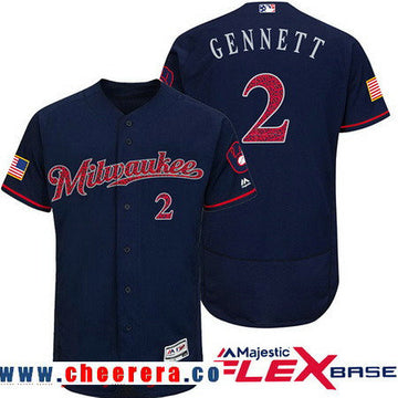 Scooter Gennett Milwaukee Brewers navy Fashion jersey
