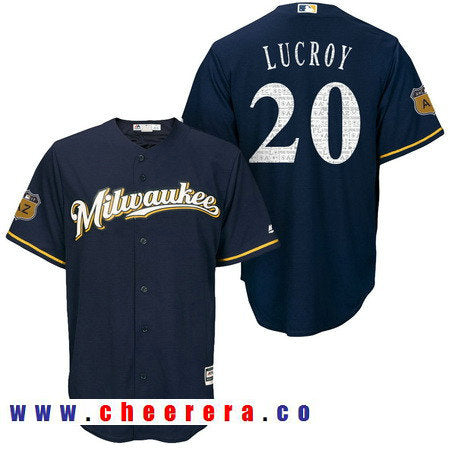 Jonathan Lucroy Milwaukee Brewers navy jersey
