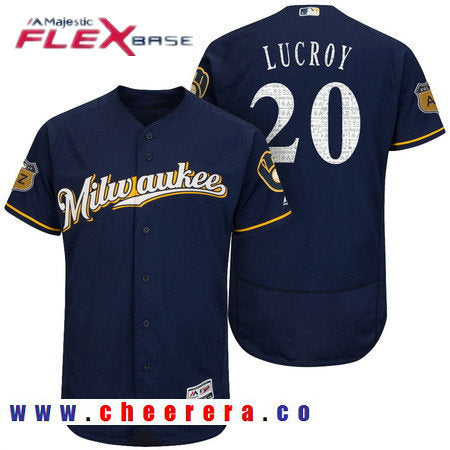 Jonathan Lucroy Milwaukee Brewers navy jersey