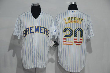 Jonathan Lucroy Milwaukee Brewers white Fashion jersey