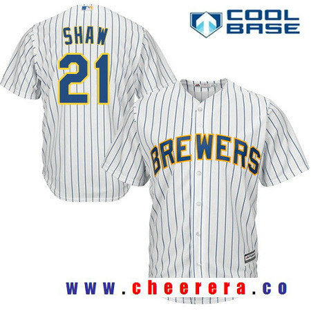 Travis Shaw Milwaukee Brewers white Home jersey