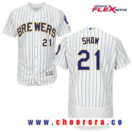 Travis Shaw Milwaukee Brewers white Home jersey