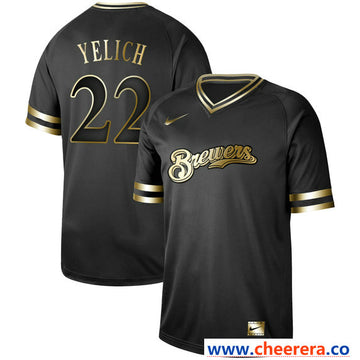 Christian Yelich Milwaukee Brewers black jersey
