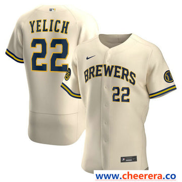 Christian Yelich Milwaukee Brewers cream jersey