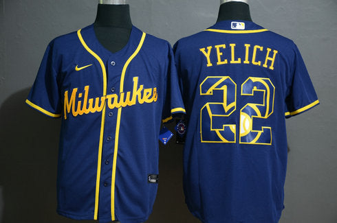 Christian Yelich Milwaukee Brewers royal Fashion jersey