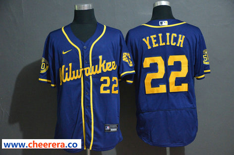 Christian Yelich Milwaukee Brewers royal jersey