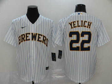 Christian Yelich Milwaukee Brewers white jersey