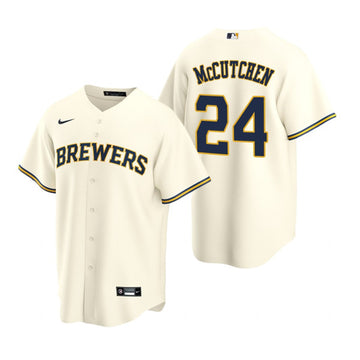 Andrew McCutchen Milwaukee Brewers cream jersey