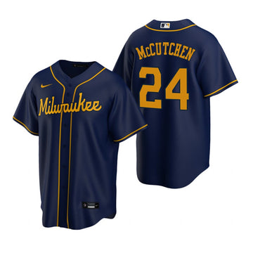 Andrew McCutchen Milwaukee Brewers navy jersey